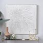 Maple and Jade 39" x 39" Canvas Starburst Abstract Metallic Framed Wall Art with Silver Framed in White, , large