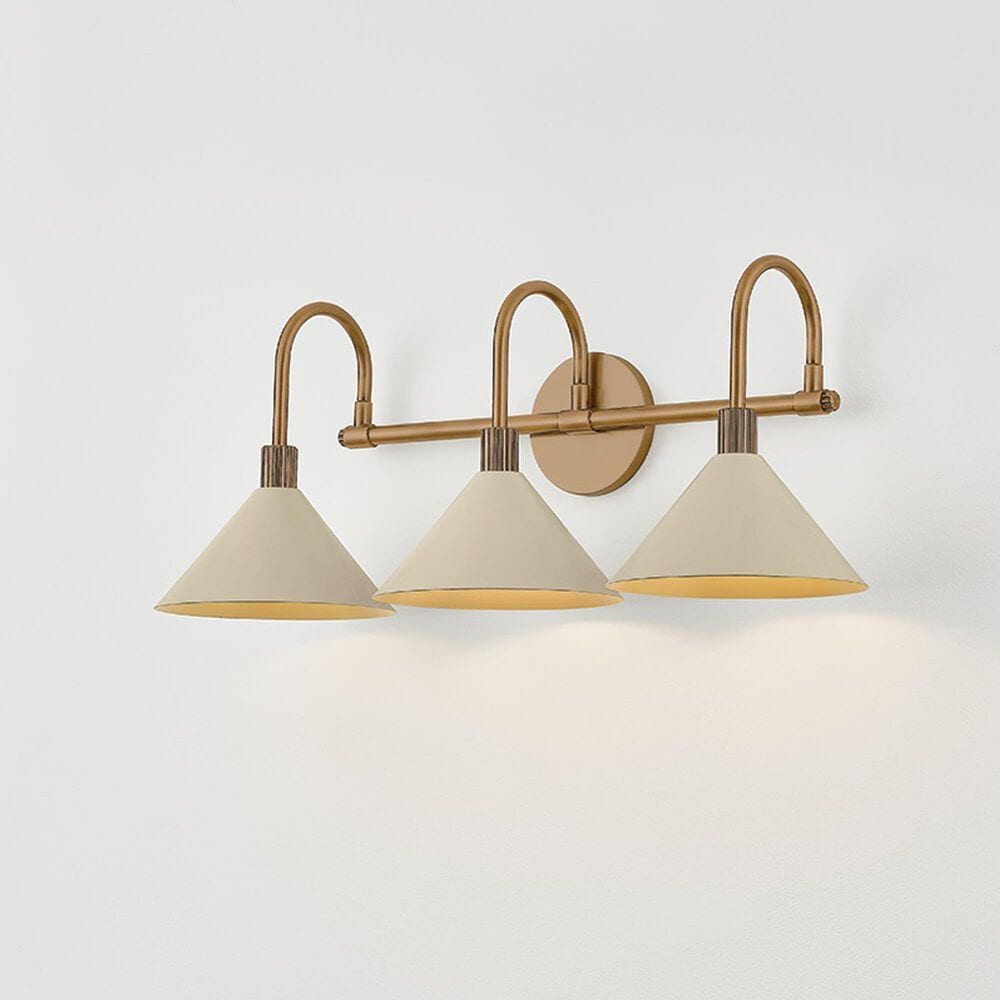 Troy Lighting Jovani 3-Light Bath Vanity in Patina Brass and Soft Sand, , large