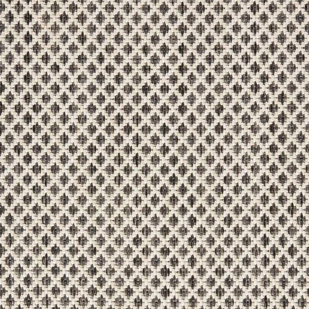 Nourison Courtyard Ivory and Charcoal 8&#39; Square Indoor/Outdoor Area Rug, , large