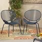 Hearth and Haven Elba Outdoor Mesh Accent Chair in Navy (Set of 2), , large