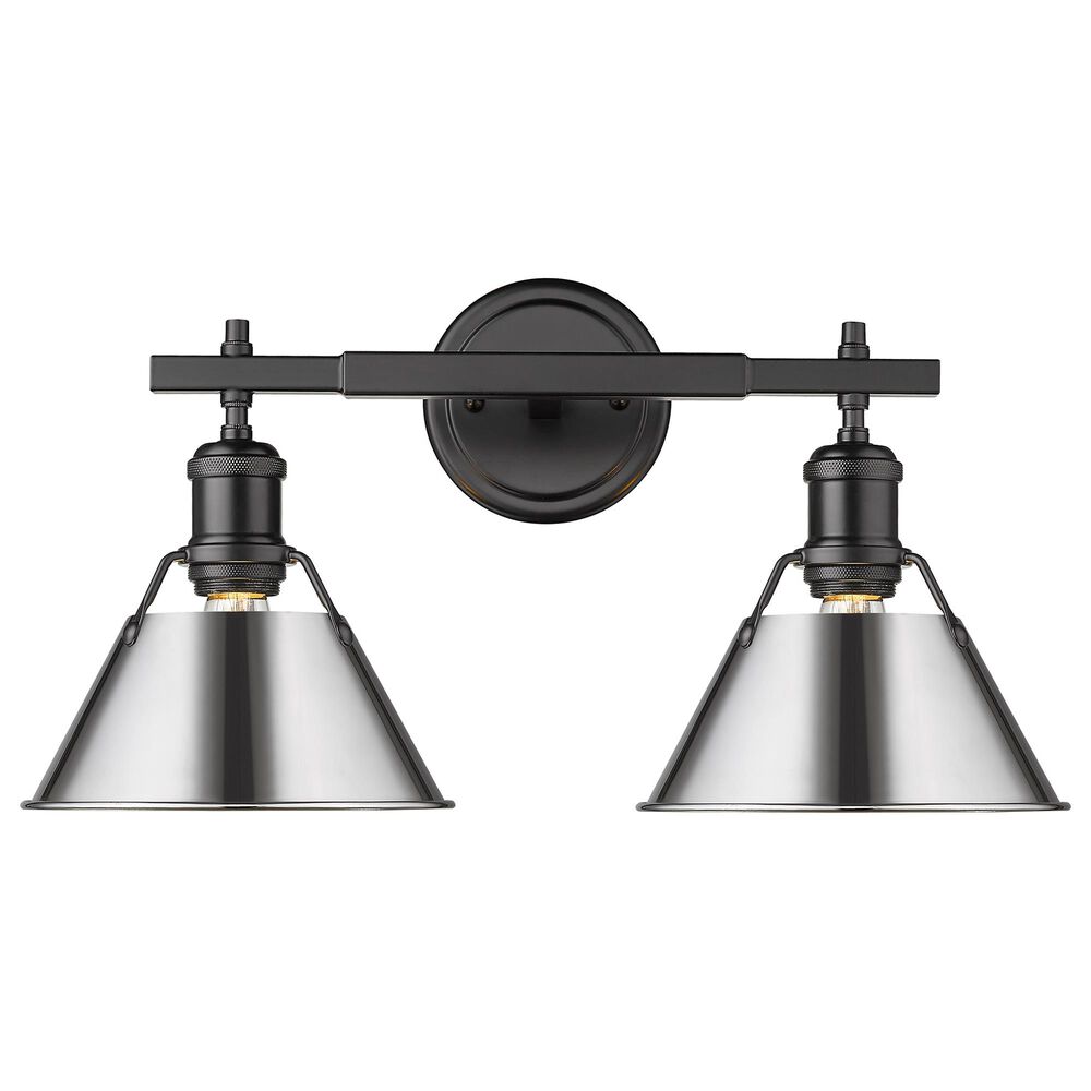Golden Lighting Orwell 2-Light Bath Vanity in Matte Black and Chrome, , large