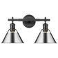 Golden Lighting Orwell 2-Light Bath Vanity in Matte Black and Chrome, , large