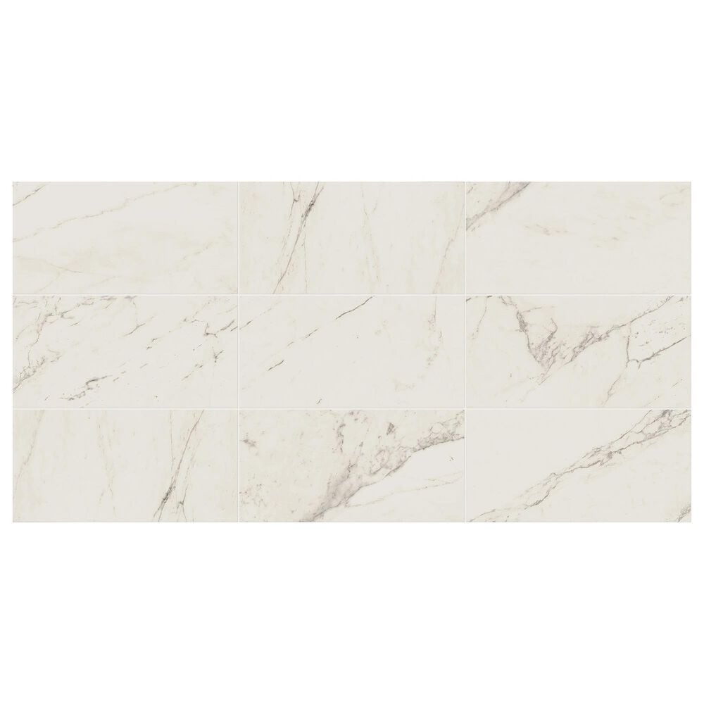 Marazzi Classentino Marble Palazzo White 12" x 24" Porcelain Tile, , large