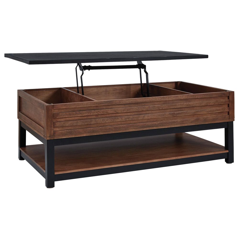 Ashley Kallari Lift-Top Coffee Table in Warm Brown and Black, , large