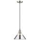 Golden Lighting Orwell 1-Light Medium Pendant with Chrome Shade in Pewter, , large