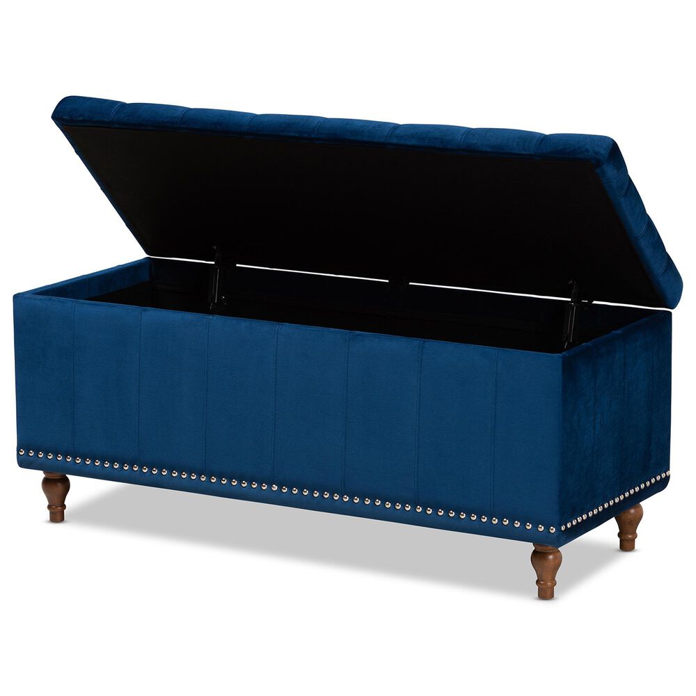 Baxton Studio Kaylee Storage Ottoman Bench in Navy Blue, , large