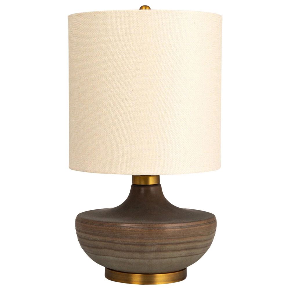 Creative Coop Salem Stoneware Table Lamp in Mushroom Brown, , large