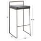 Lumisource Fuji Stackable Barstool with Brown Faux Leather in Brushed Stainless Steel (Set of 2), , large