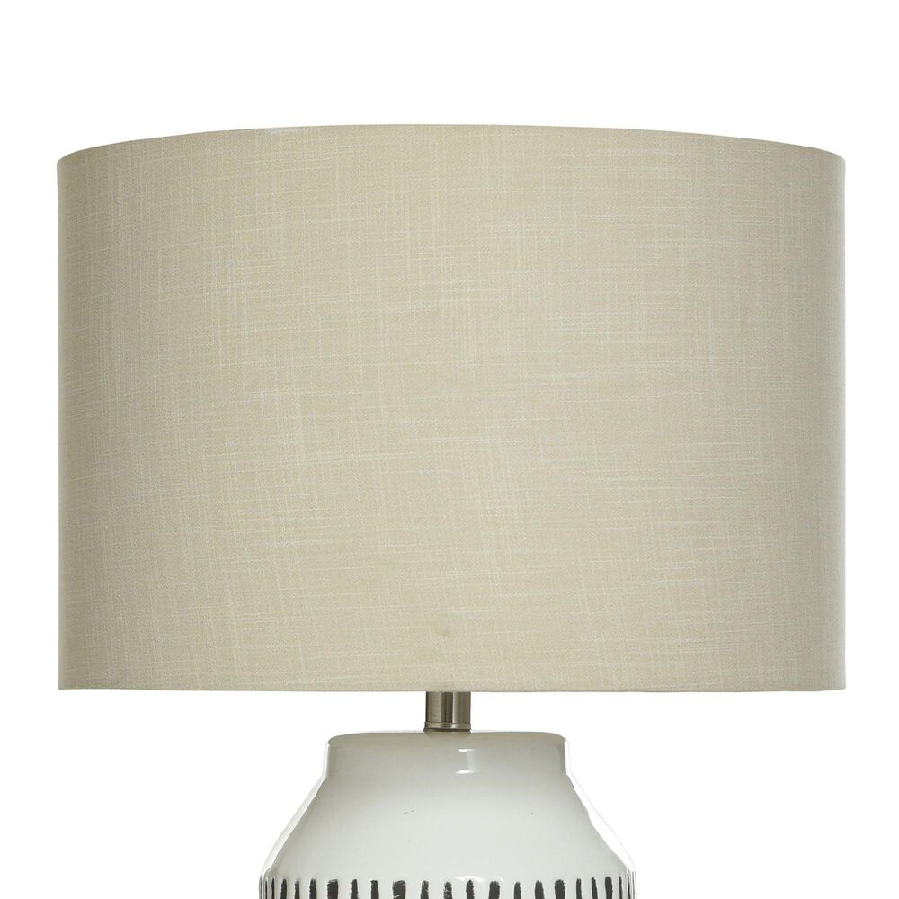 Flair Industries Patterned Table Lamp in White and Gray, , large