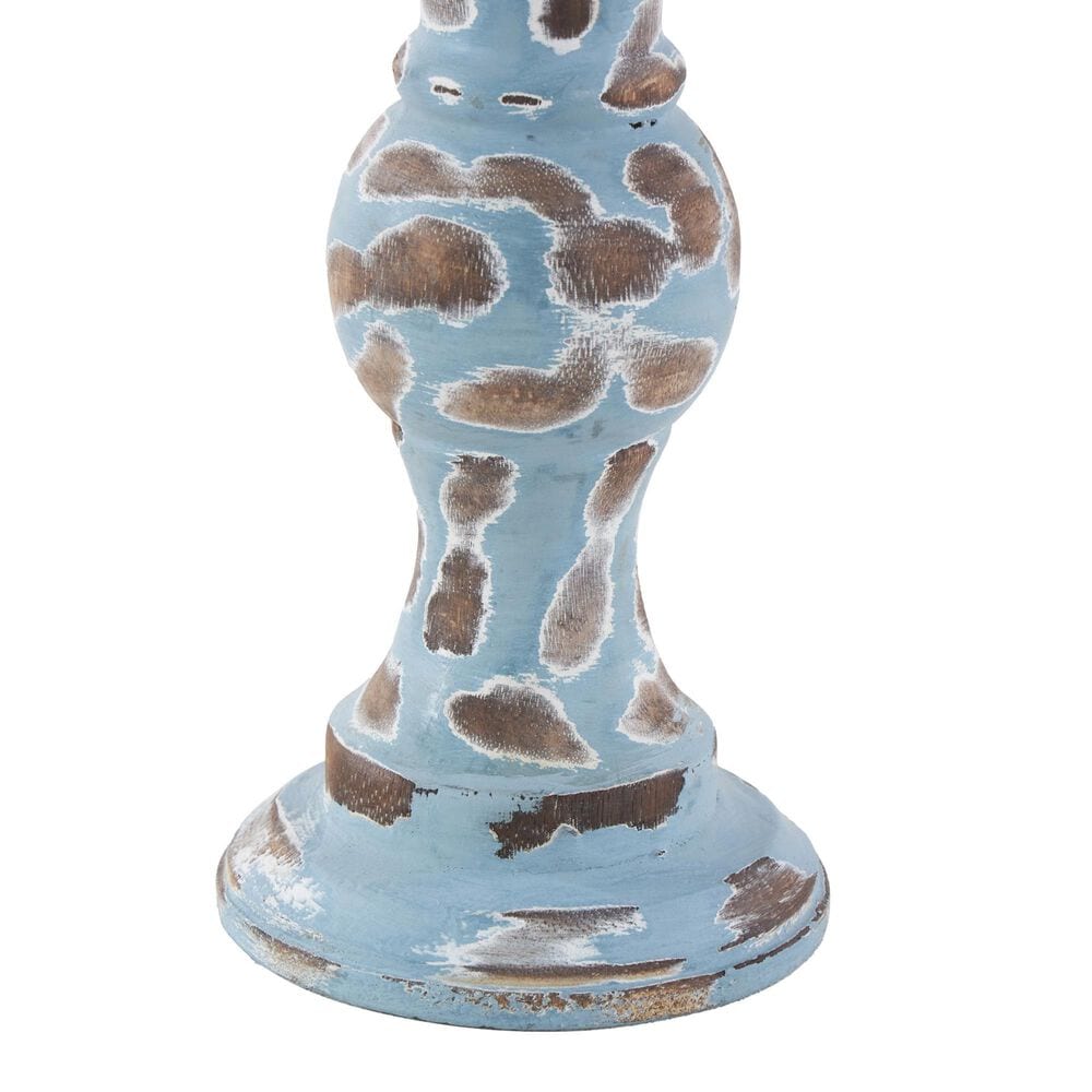 Maple and Jade Candle Holder in Light Blue Distressed and Brown &#40;Set of 3&#41;, , large