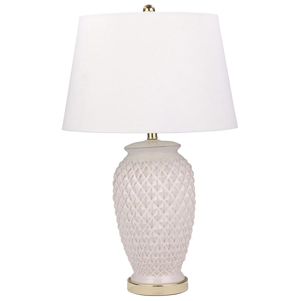 Sagebrook Home 30" Table Lamp in Ivory/Beige with Barrel Shade, , large
