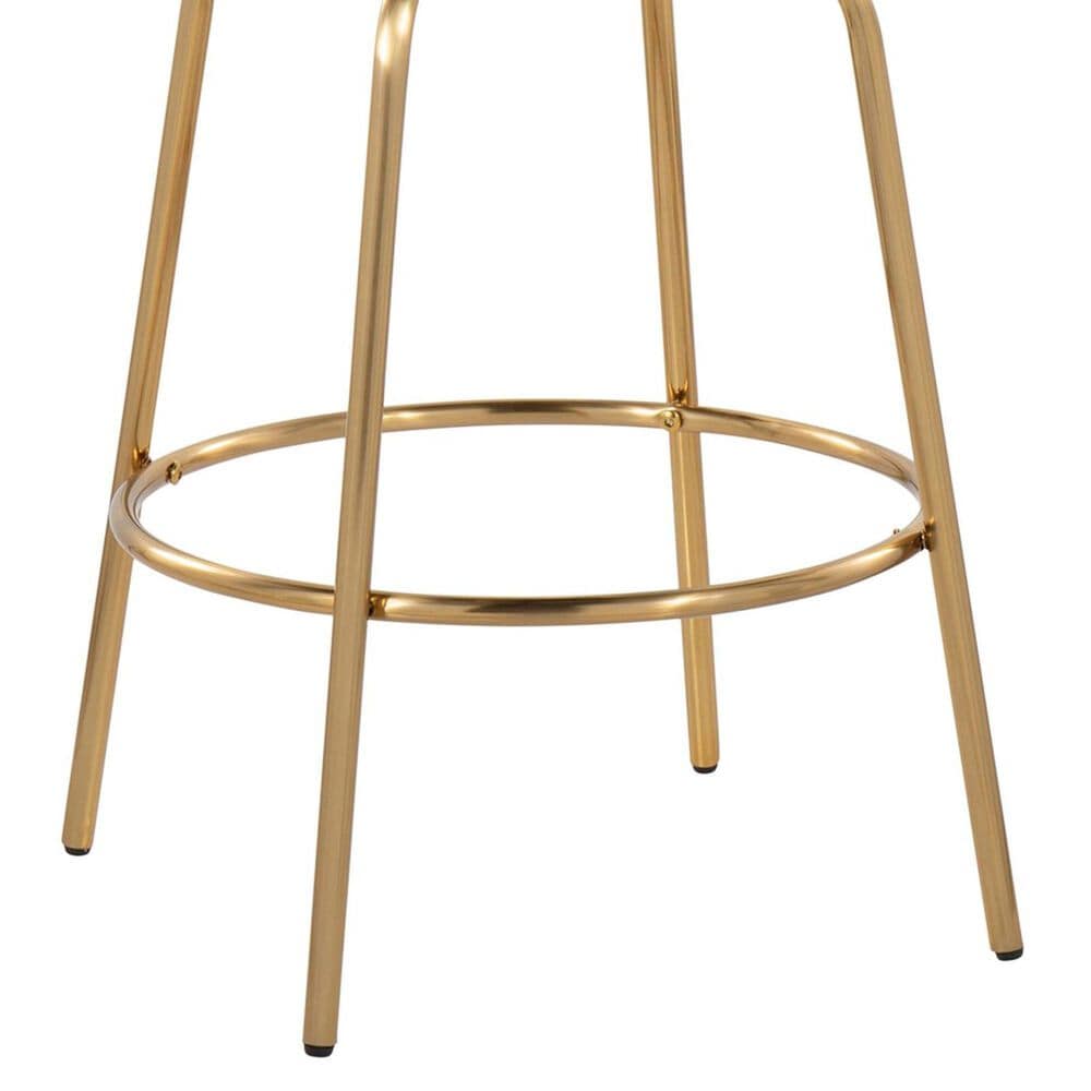 LumiSource Cinch 26" Swivel Counter Stool with Black Upholstery in Gold (Set of 2), , large