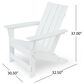 Hearth and Haven Encino Outdoor Plastic Adirondack Chair in White, , large