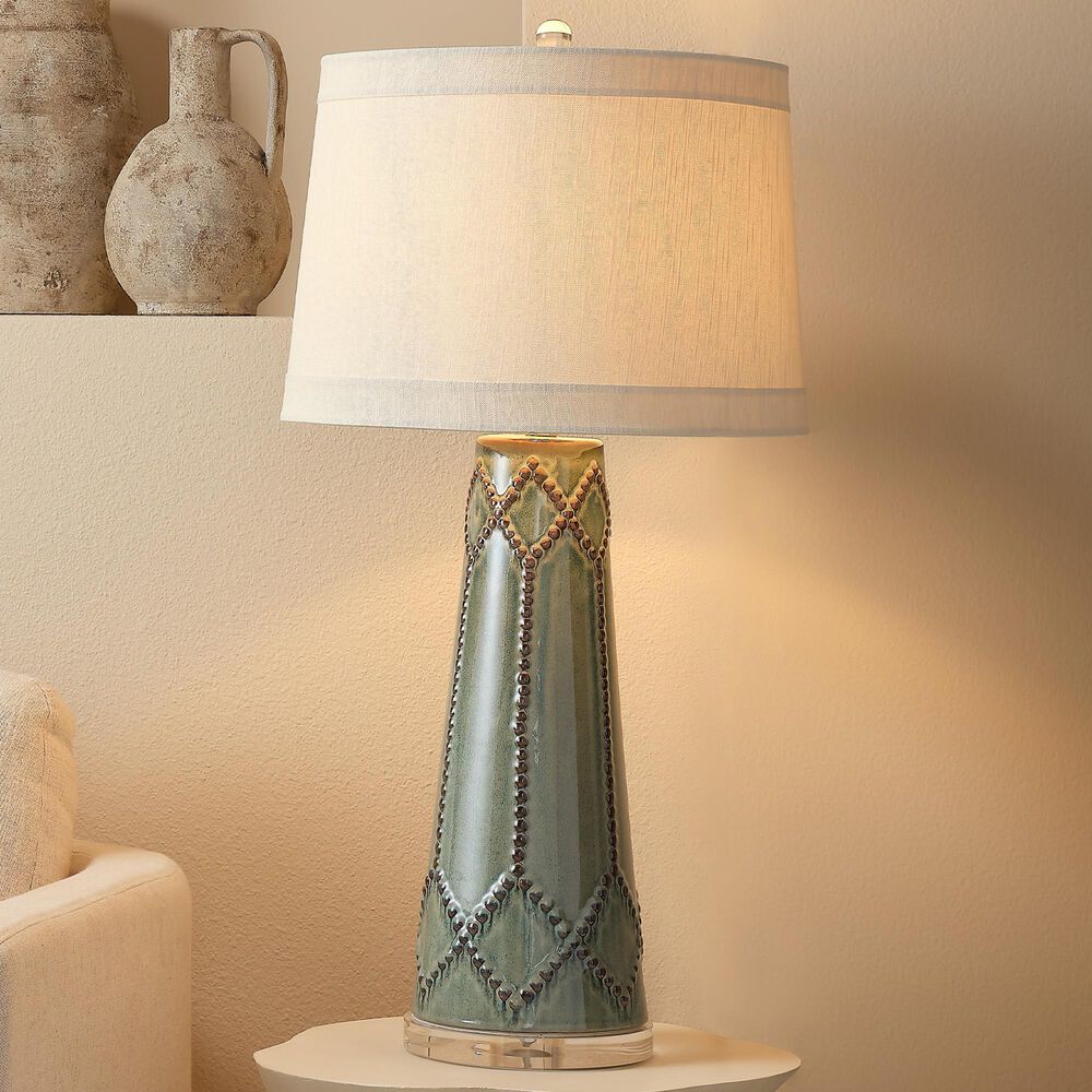 Splendor Living Quailridge Table Lamp in Teal and Silver, , large