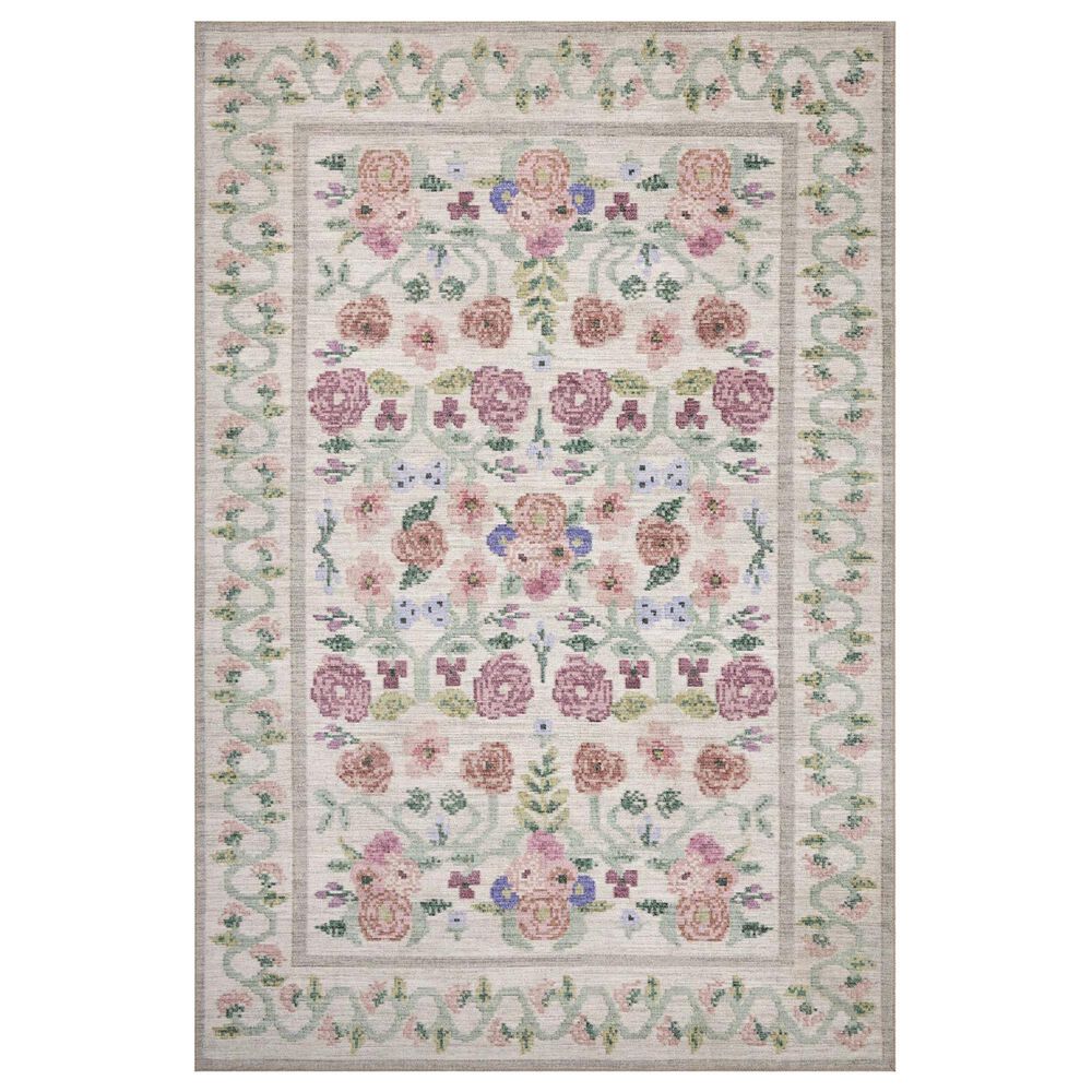 Rifle Paper Co Rosa 7"6" x 9"6" Ivory Area Rug, , large