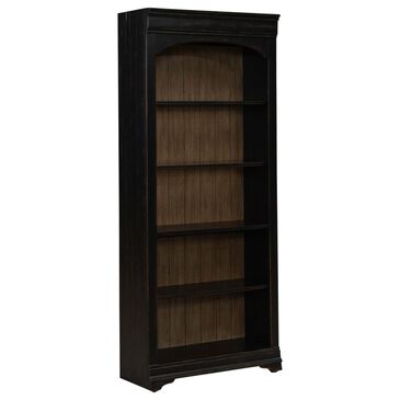 Belle Furnishings Meritage 76" Bunching Bookcase in Aged Charcoal and Caramel, , large