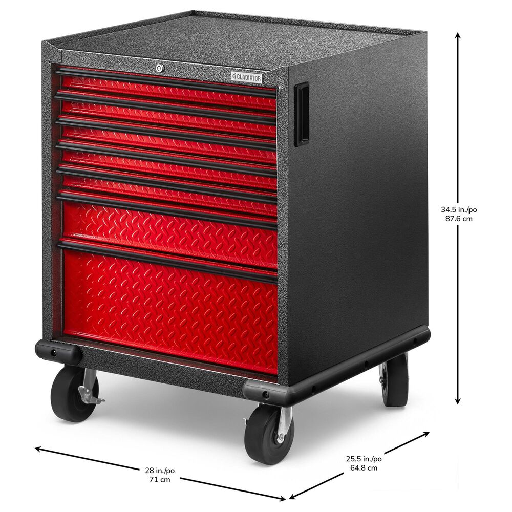Gladiator Premier Pre-Assembled 7-Drawer GearDrawer in Red Tread, , large