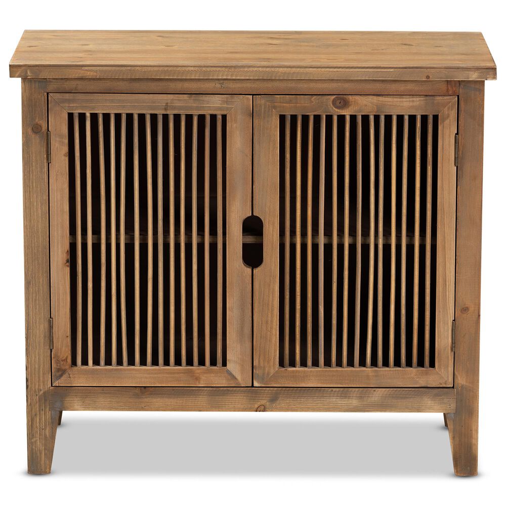 Baxton Studio Clement 2-Door Accent Storage Cabinet in Medium Oak, , large