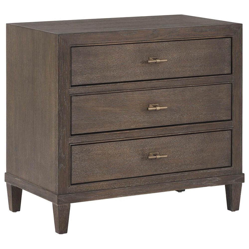 Furniture Worldwide Montclair Cocoa 3-Drawer Nightstand in Medium Brown with Outlets and USB Ports, , large
