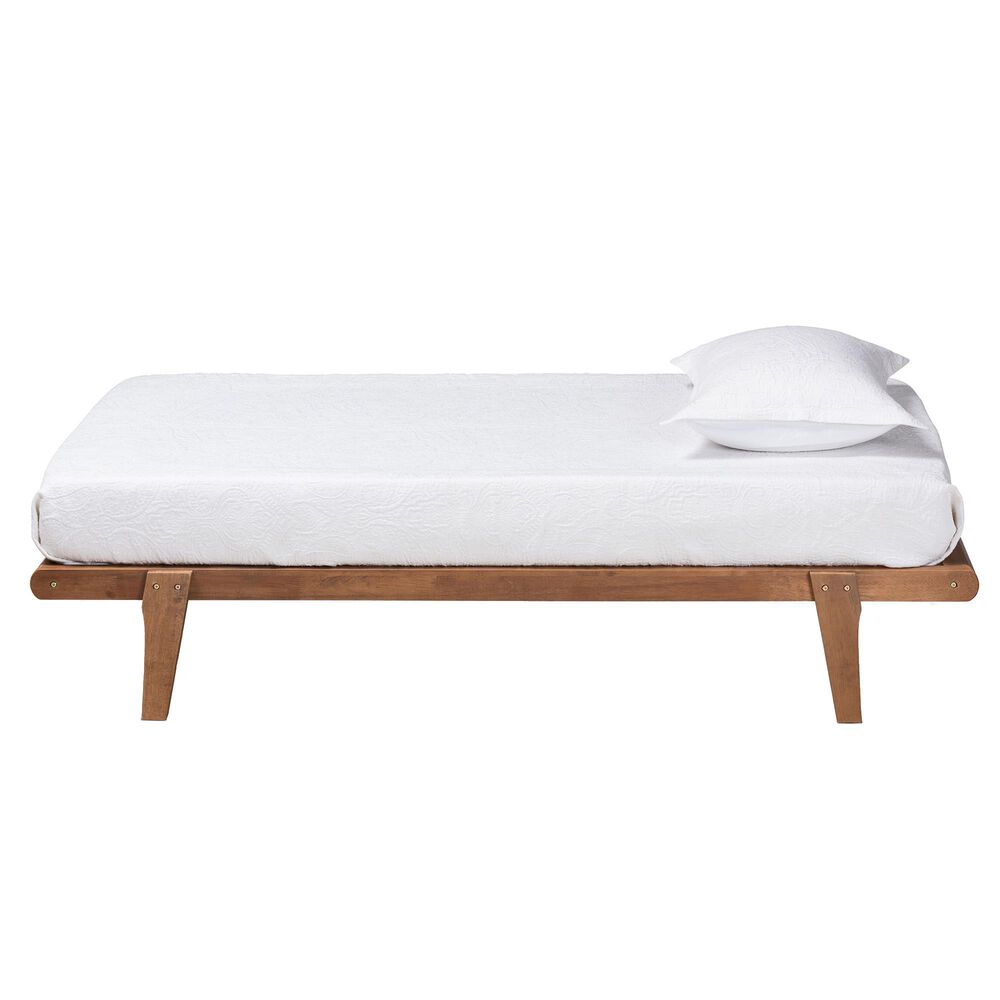 Baxton Studio Kaia Twin Platform Bed Frame in Walnut Brown, , large