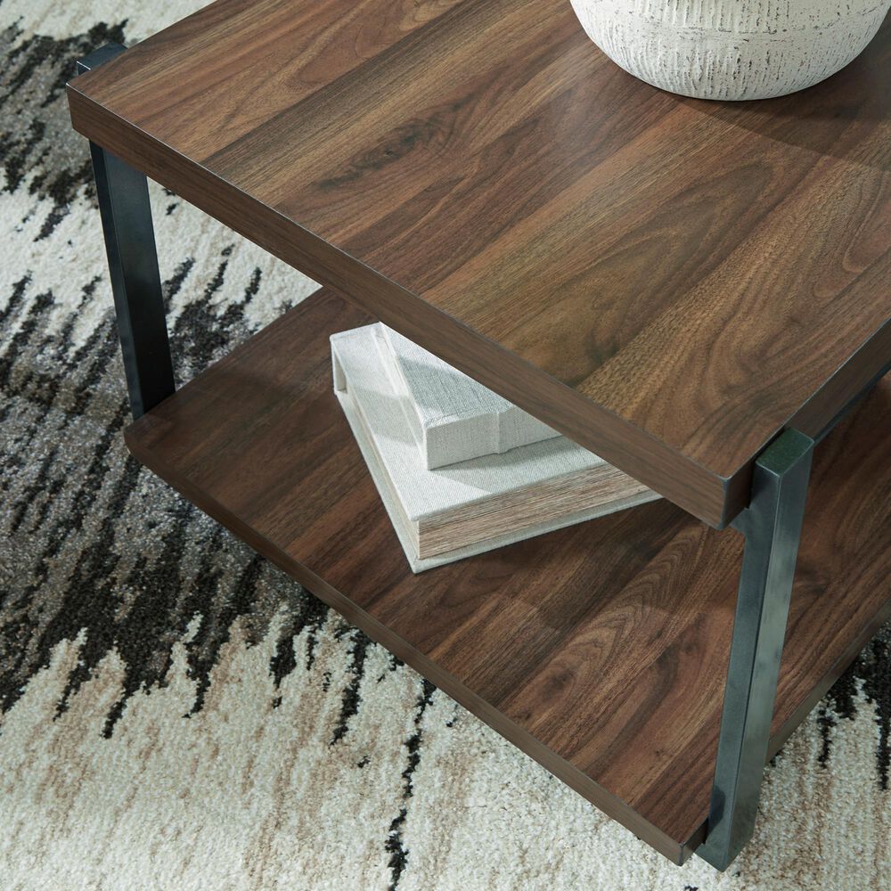 Ashley Trindwick 3-Piece Occasional Table Set in Walnut and Gunmetal Gray, , large