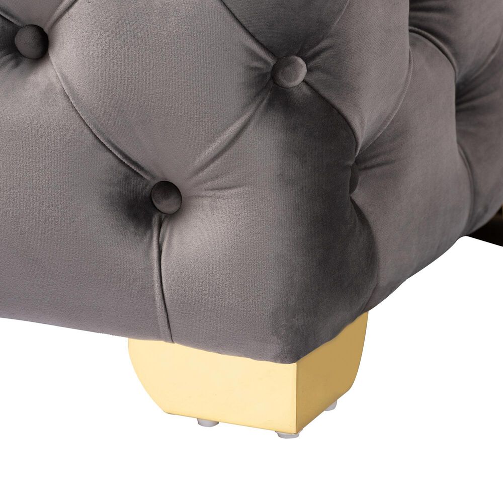 Baxton Studio Avara Bench Ottoman in Gray, , large