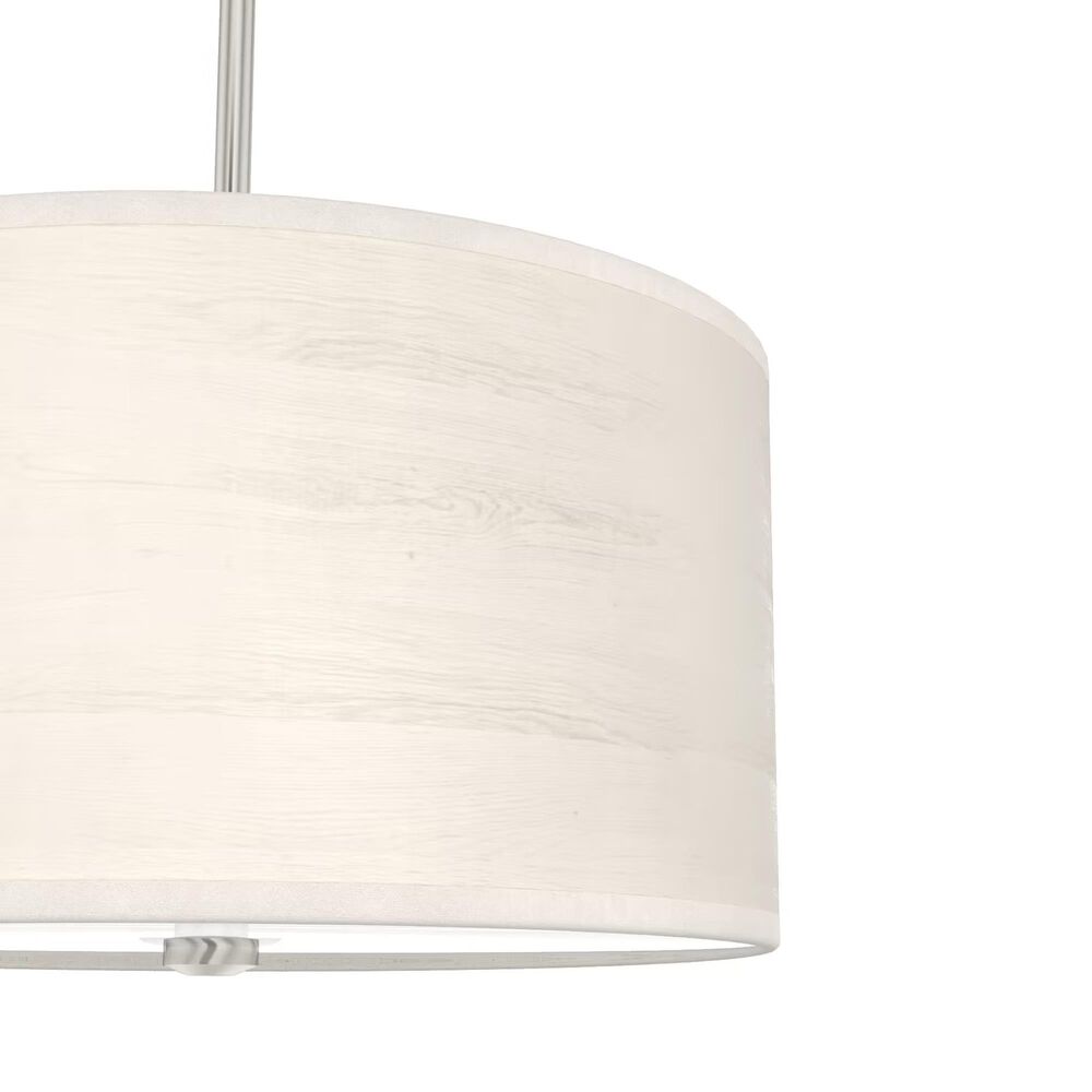 Hunter Solhaven 3-Light Mini Pendant with Bleached Alder Shade in Brushed Nickel, , large