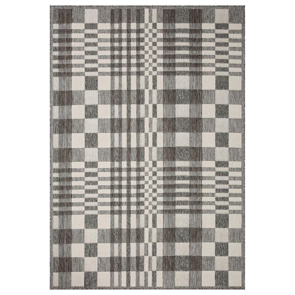 Loloi II Rainier 5"3" x 7"7" Ivory and Pebble Indoor/Outdoor Area Performance Rug, , large