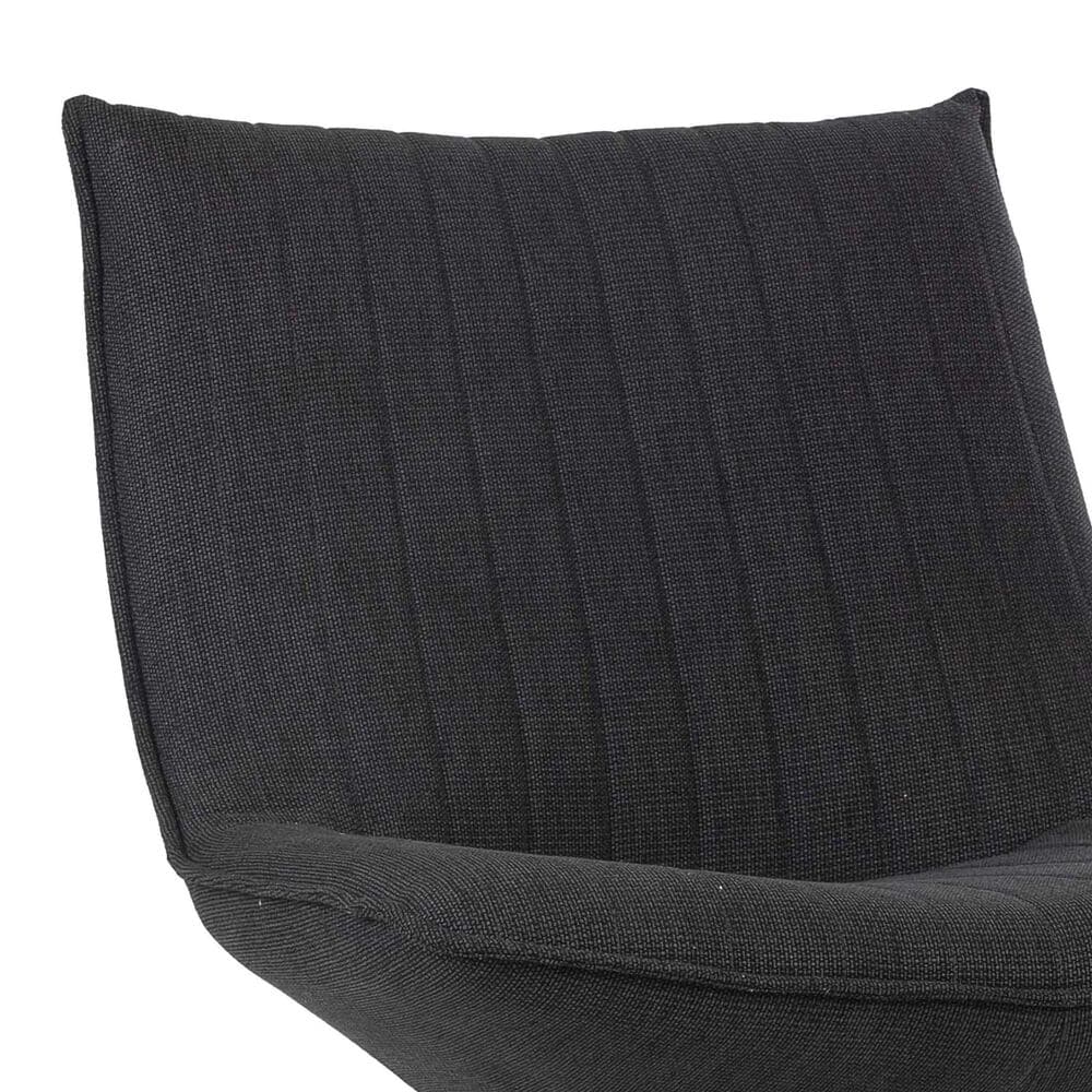Impressions Vanity Lisa Vanity Chair with Dark Grey Cushion in Black, , large