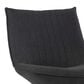 Impressions Vanity Lisa Vanity Chair with Dark Grey Cushion in Black, , large