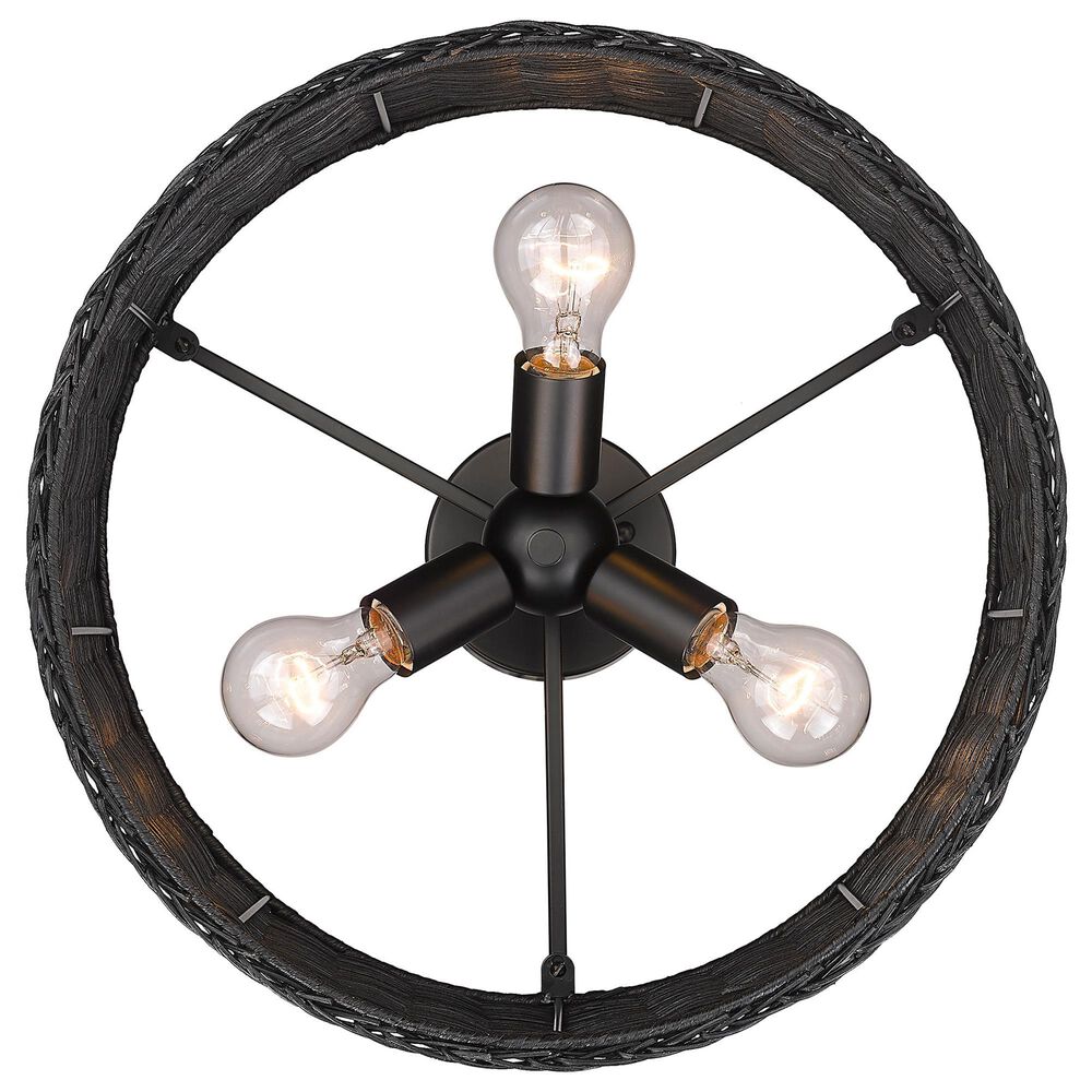 Golden Lighting Erma 3-Light Semi-Flush in Matte Black, , large