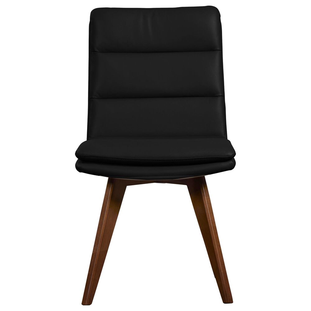 Porter Design Castor Dining Side Chair in Brown Top Grain Leather, , large