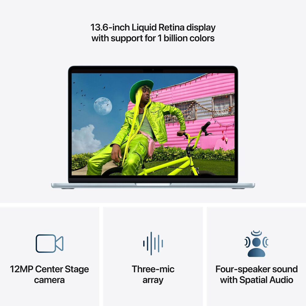 Apple 13" MacBook Air | Apple M5 Chip - 10-core CPU and 10-core GPU - 16GB RAM - 1TB SSD in Sky Blue with 3-Year AppleCare+, , large