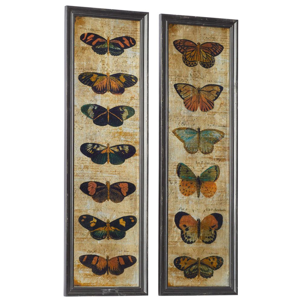 Maple and Jade 36&quot; x 11&quot; Butterfly Wall Art in Multicolor &#40;Set of 2&#41;, , large