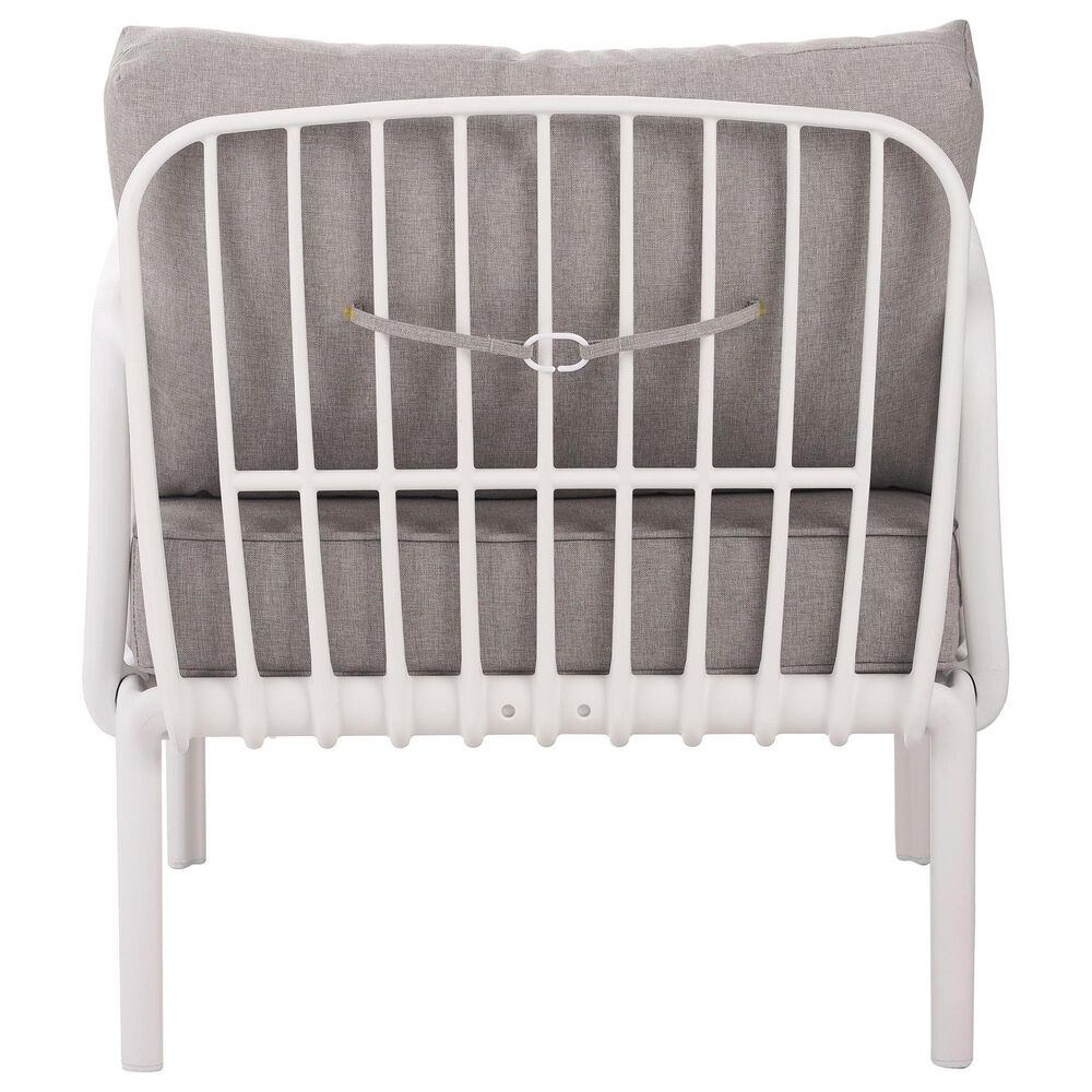 Hearth and Haven Patio Club Chair with Light Gray Cushion in White, , large