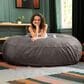 Jaxx 6" Cocoon Large Bean Bag Chair in Charcoal, , large