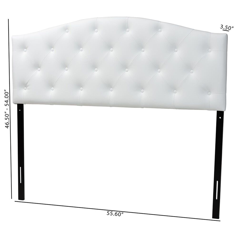 Baxton Studio Myra Full Headboard with White Upholstered in Black, , large