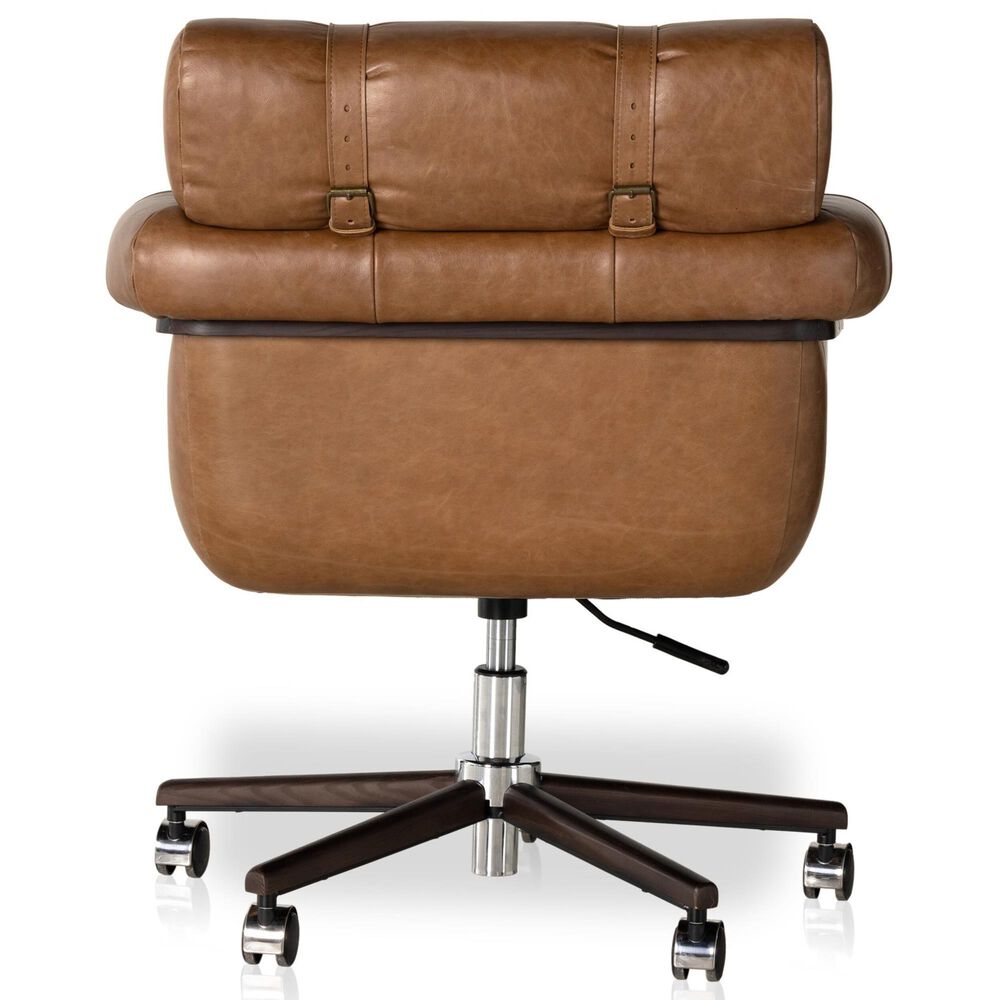 Four Hands Allston Desk Chair in Mocha Ash and Polished Aluminum, , large
