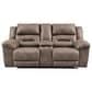 Ashley Stoneland Manual Double Reclining Loveseat with Console in Fossil, , large