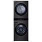 LG 5.0 cu.ft. Washer, 7.4 cu.ft. Electric Dryer, Washtower with Center Control in Black Steel, , large