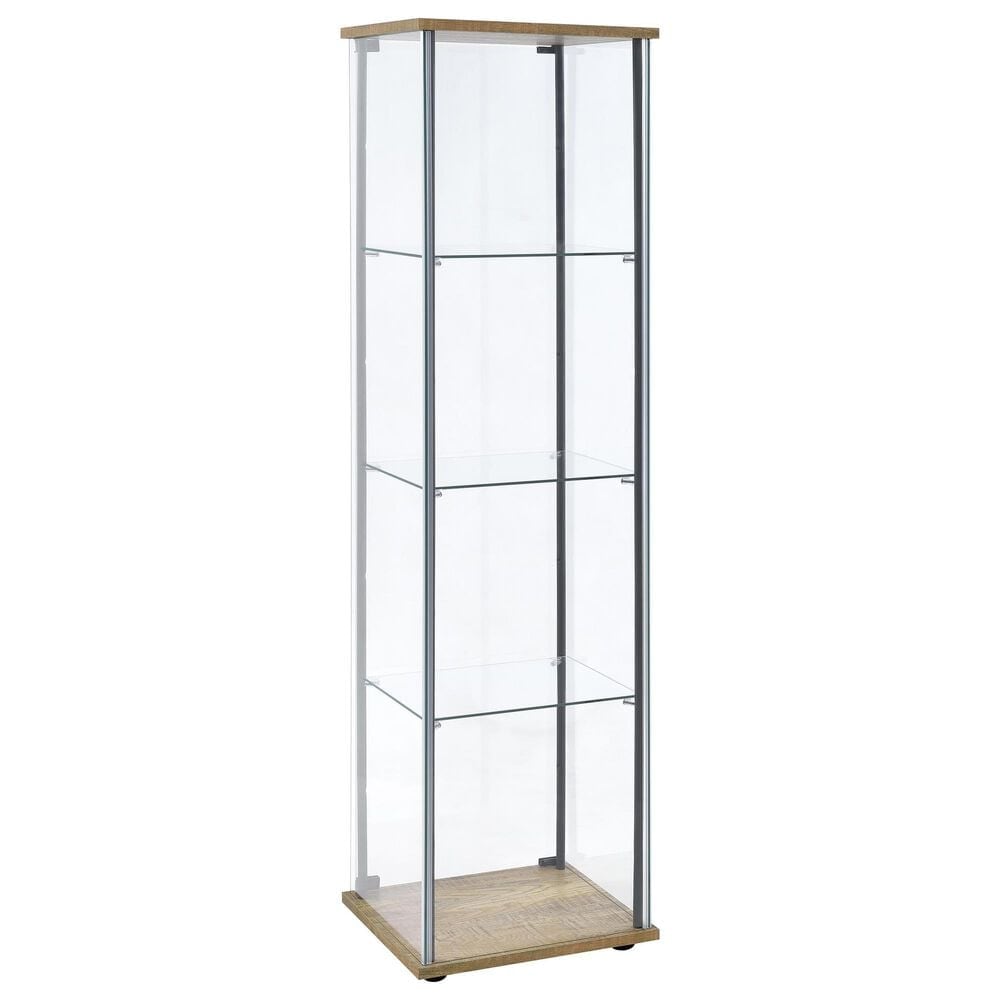 Coaster Bellatrix Curio Cabinet in Mango, Clear and Sandy Black, , large