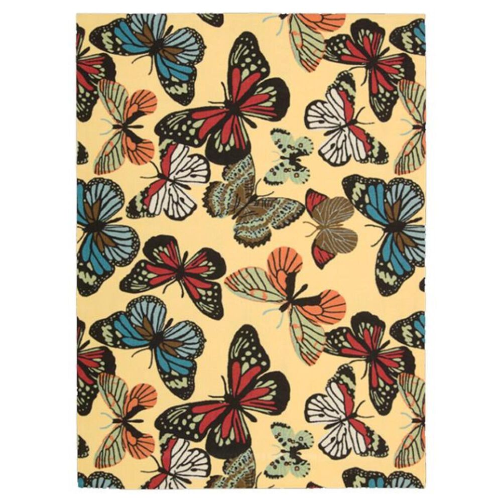 Nourison Home and Garden RS018 5"3" x 7"5" Yellow Area Rug, , large