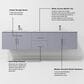 Lexora Home Geneva 80" Double Bathroom Vanity in Dark Grey with 2 cm White Carrara Marble Top and Rectangular Sinks, , large