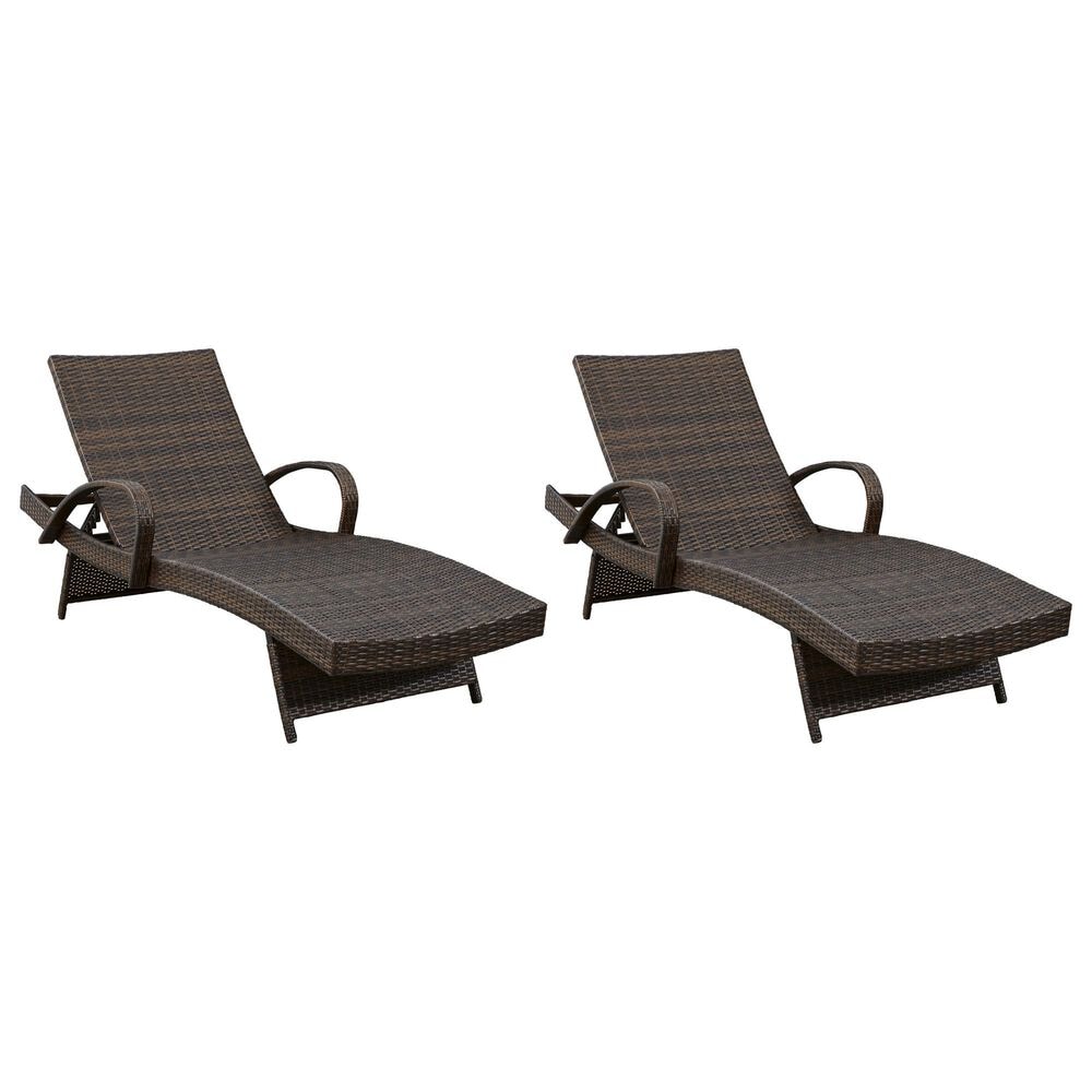Ashley Kantana Patio Chaise Lounge in Brown &#40;Set of 2&#41;, , large