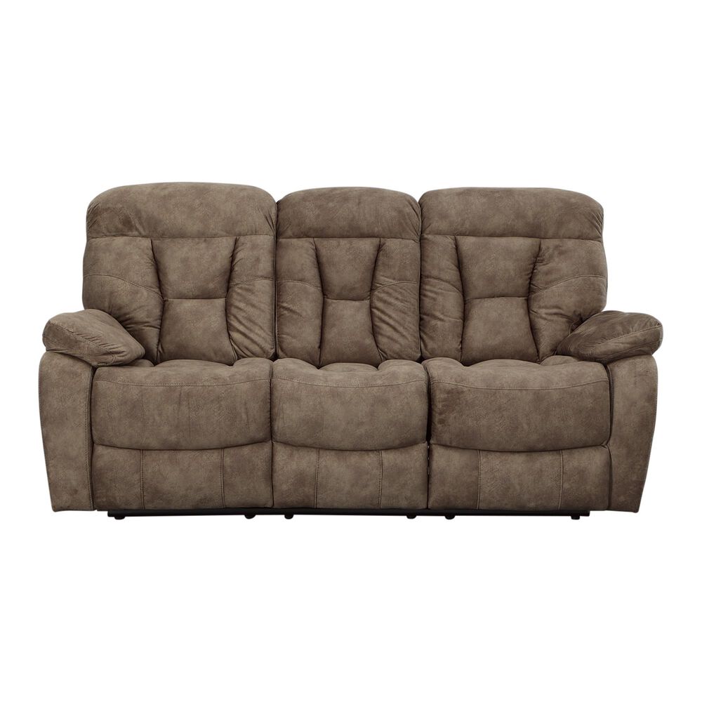 Crystal City Bogata Manual Reclining Sofa in Mushroom, , large