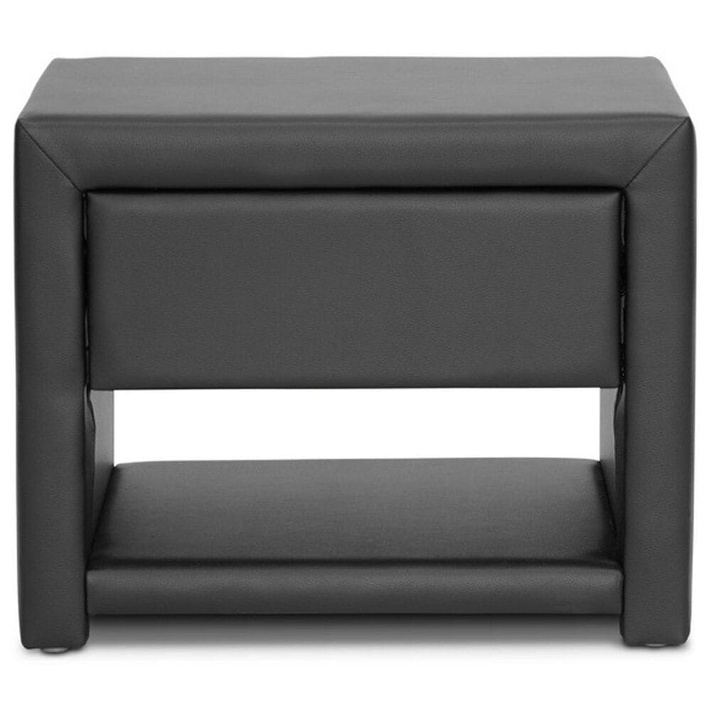 Baxton Studio Massey 1-Drawer Nightstand in Black, , large