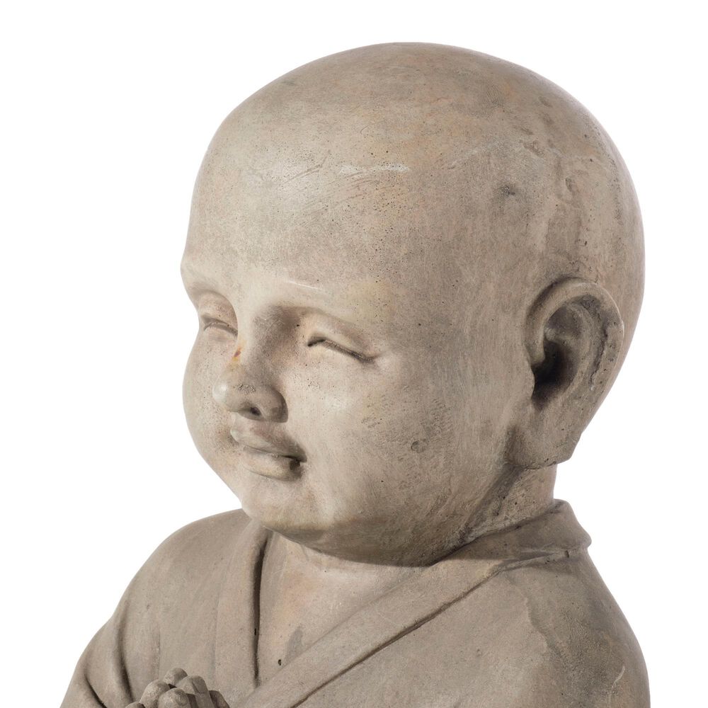 Alfresco Home Praying Buddha Patio Statue in Antique Brown, , large