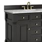 James Martin Vanities Brookfield 48" Single Bathroom Vanity in Black Onyx with 3 cm Carrara White Marble Top and Rectangular Sink, , large
