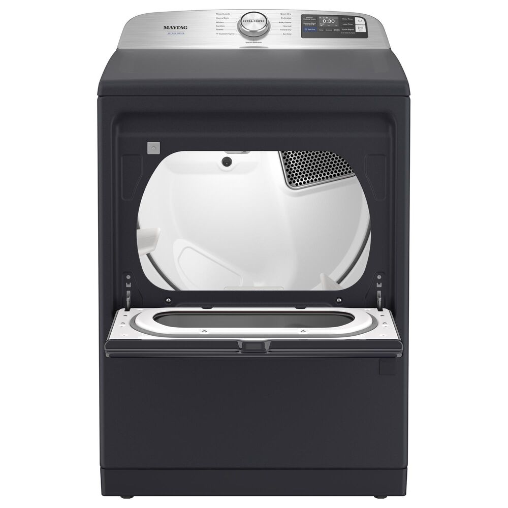 Maytag 5.3 Cu. Ft. Smart Pet Pro Top Load Impeller Washer and 7.4 Cu. Ft. Electric Smart Top Load Dryer Laundry Pair in Midnight Steel, , large