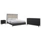Sterling Timber Elure King Upholstered and Strap Panel Bed with Dresser and Nightstand in Peppercorn, , large